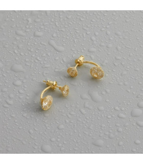 Серьги паутинка в золоте