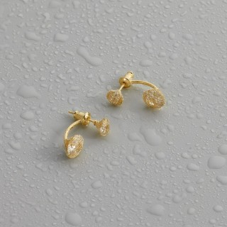 Серьги паутинка в золоте