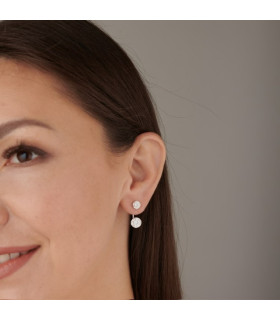 Серьги паутинка в белом золоте