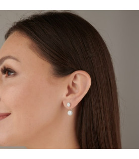 Серьги паутинка в белом золоте