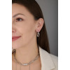 Серьги Омут с цирконом серебристые Meduza Crystal