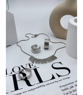 Серьги Ребристые крупные в серебре 