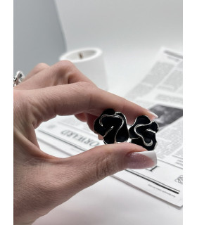 Серьги Цветок в белом золоте