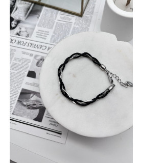 Браслет Двойной с серебряной вставкой