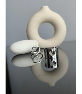 Кольцо Сердечко в серебро 