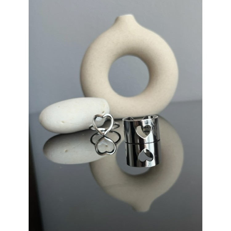 Кольцо Сердечко в серебро Meduza Crystal