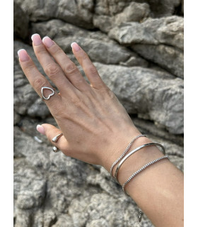 Кольцо Сердечко в серебро 