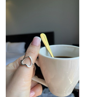 Кольцо Сердечко в серебро 