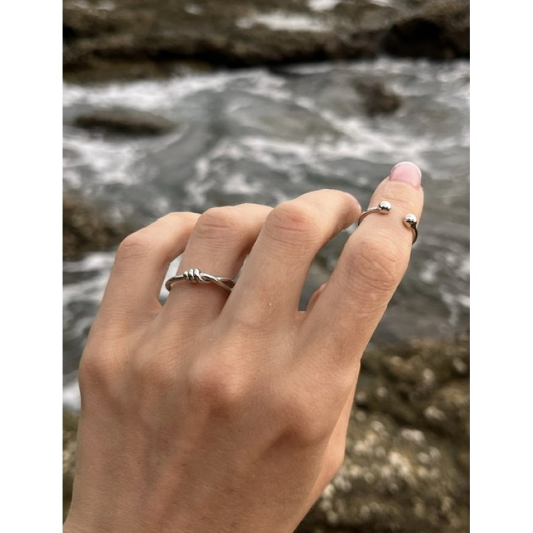 Кольцо Узел в серебре Meduza Crystal