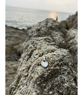 Подвеска с двухсторонним сердечком в серебре