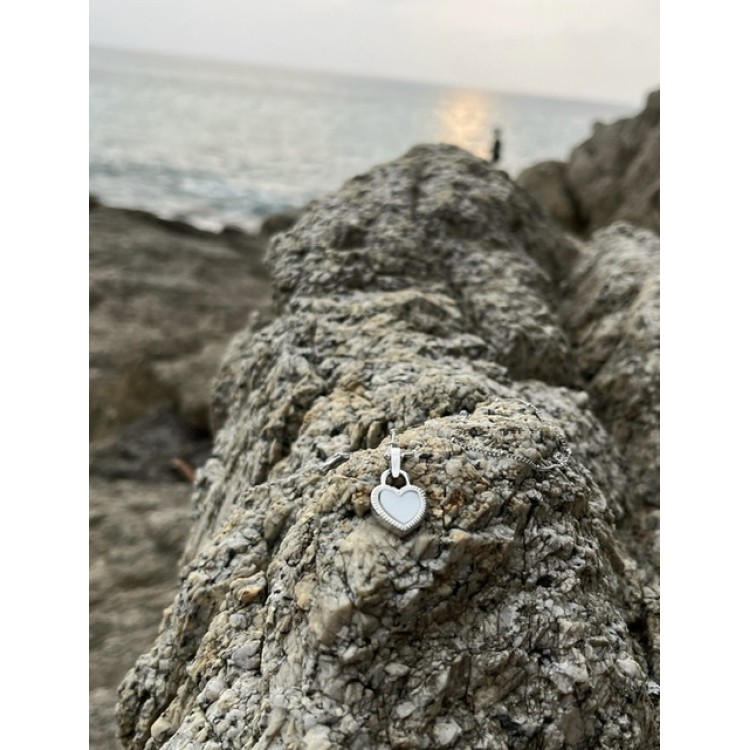 Подвеска с двухсторонним сердечком в серебре Meduza Crystal