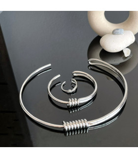 Чокер Aida в серебре на жестокой основе 