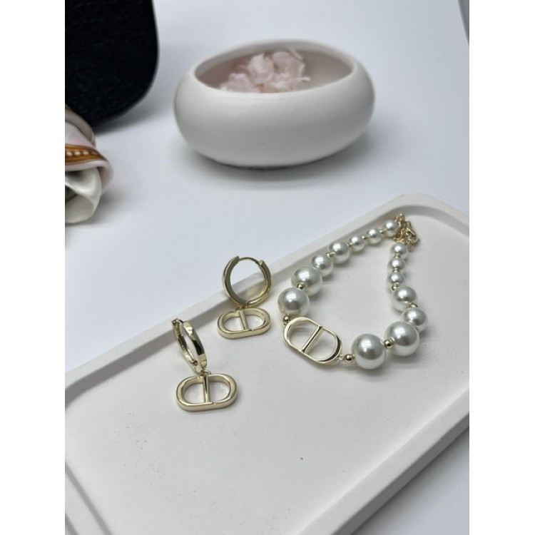 Серьги Диор в золоте Meduza Crystal