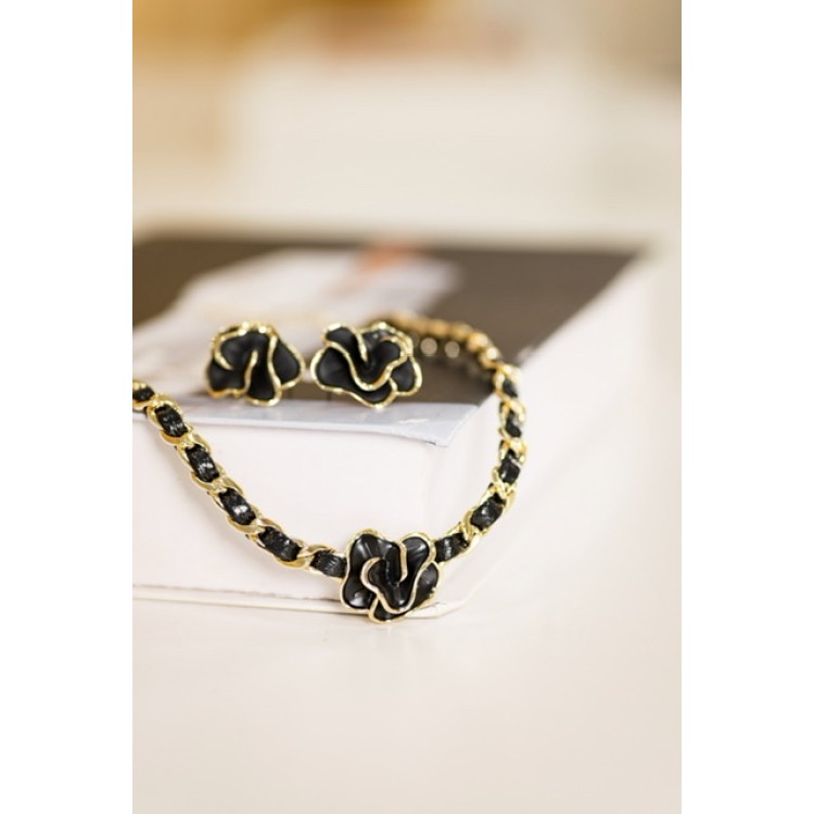 Серьги Цветок в золоте Meduza Crystal