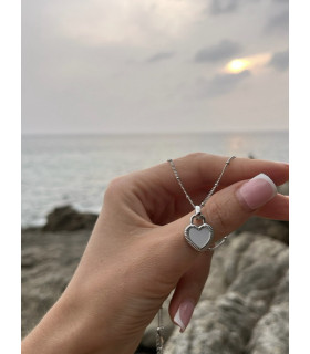 Подвеска с двухсторонним сердечком в серебре