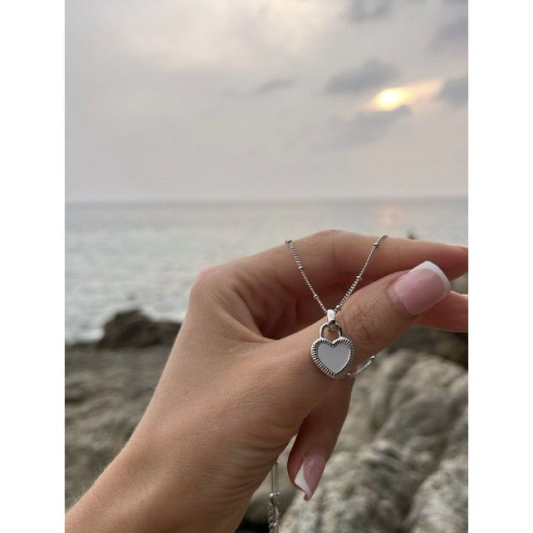 Подвеска с двухсторонним сердечком в серебре Meduza Crystal