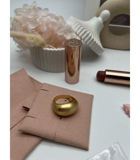 Кольцо Объемное матовое в золоте