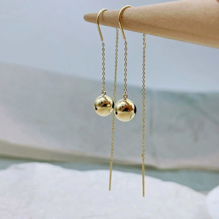 Серьги протяжки золотистые с шариком