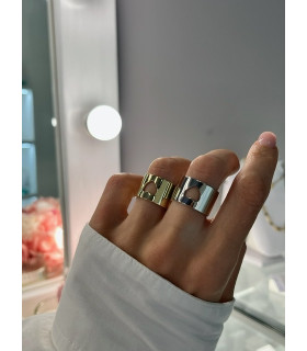 Кольцо плоское безразмерное сердце  серебро 