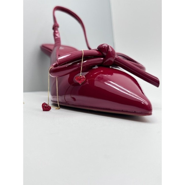 Серьги протяжки сердечко маленькое в золоте с красными цирконами Meduza Crystal