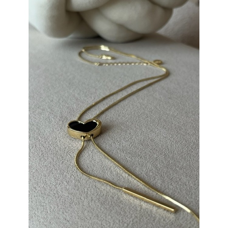 Подвеска бегунок с сердцем в золоте Meduza Crystal