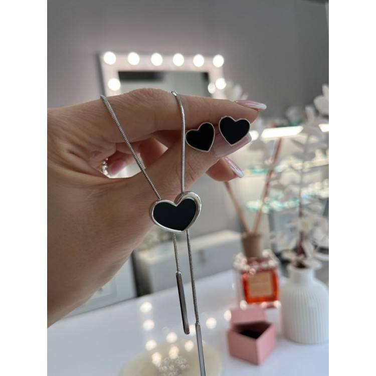 Подвеска бегунок с сердцем в серебре Meduza Crystal