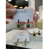 Серьги с  зелёным цирконом в золоте Meduza Crystal