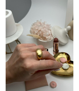 Кольцо Объемное матовое в золоте