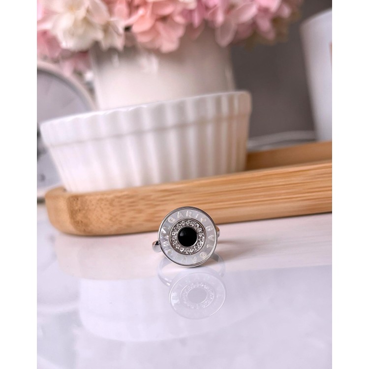 Кольцо Булгари серебро Meduza Crystal