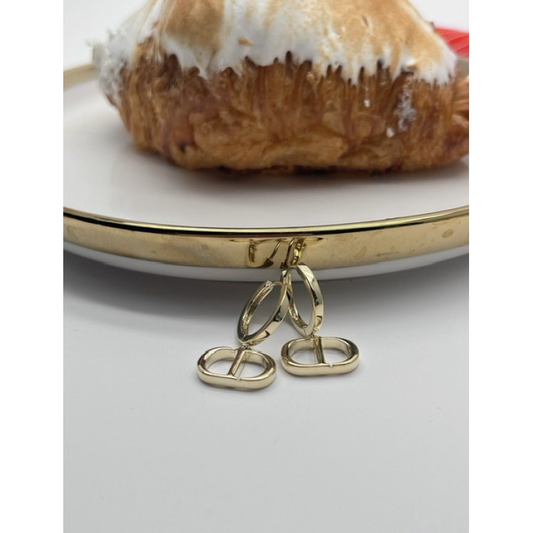 Серьги Диор в золоте Meduza Crystal