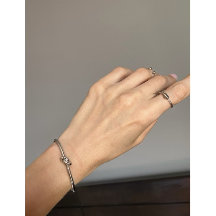 Браслет Узел серебристый Meduza Crystal