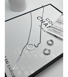 Подвеска бегунок Круг в белом золоте