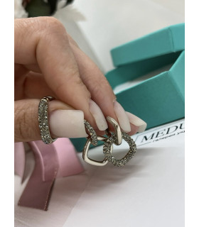 Серьги бронзовые «Рабо» с цирконом