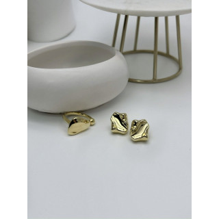 Серьги мятый квадрат в золоте