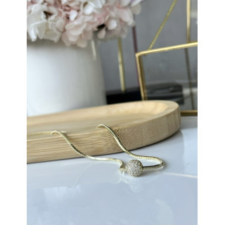 Подвеска Шар с россыпью цирконов в золоте 