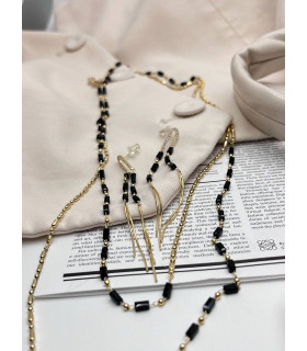 Серьги длинные с цирконами в золоте