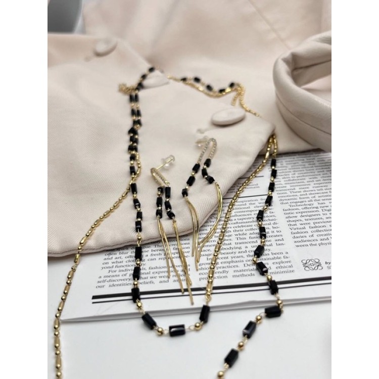 Серьги длинные с цирконами в золоте Meduza Crystal