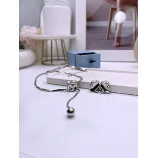 Серьги мятый квадрат серебристые