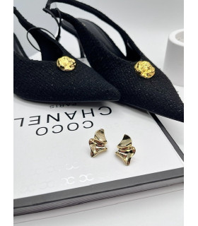 Серьги мятый ромб в золоте