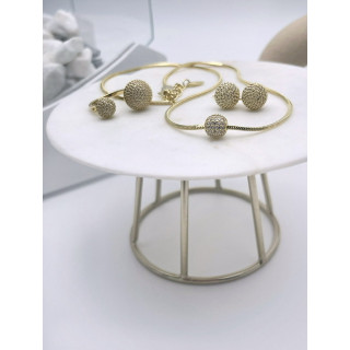 Кольцо Шар в золоте с россыпью цирконов