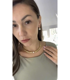 Чокер акцентный с жемчугом Майорка в золоте