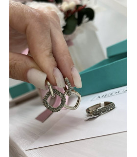 Серьги бронзовые «Рабо» с цирконом