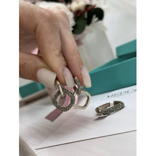 Серьги бронзовые «Рабо» с цирконом