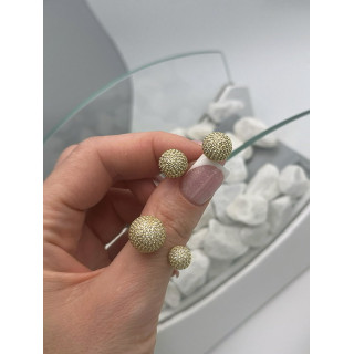 Кольцо Шар в золоте с россыпью цирконов