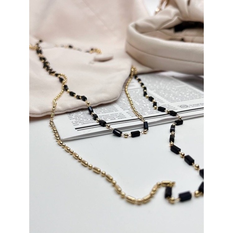 Подвеска Длинная с бисером в золоте Meduza Crystal