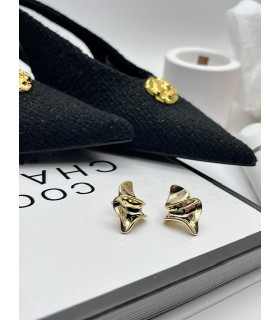 Серьги мятый ромб в золоте