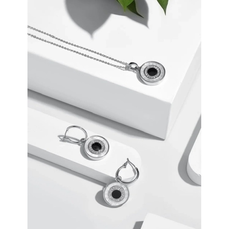 Серьги Булгари в серебре Meduza Crystal