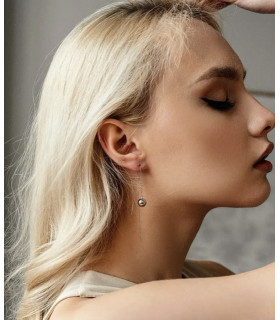 Серьги протяжки серебристые с шариком