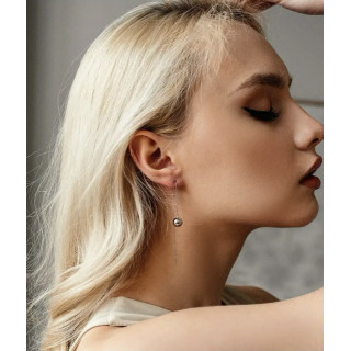 Серьги протяжки серебристые с шариком