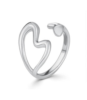 Кольцо безразмерное Love в белом золоте